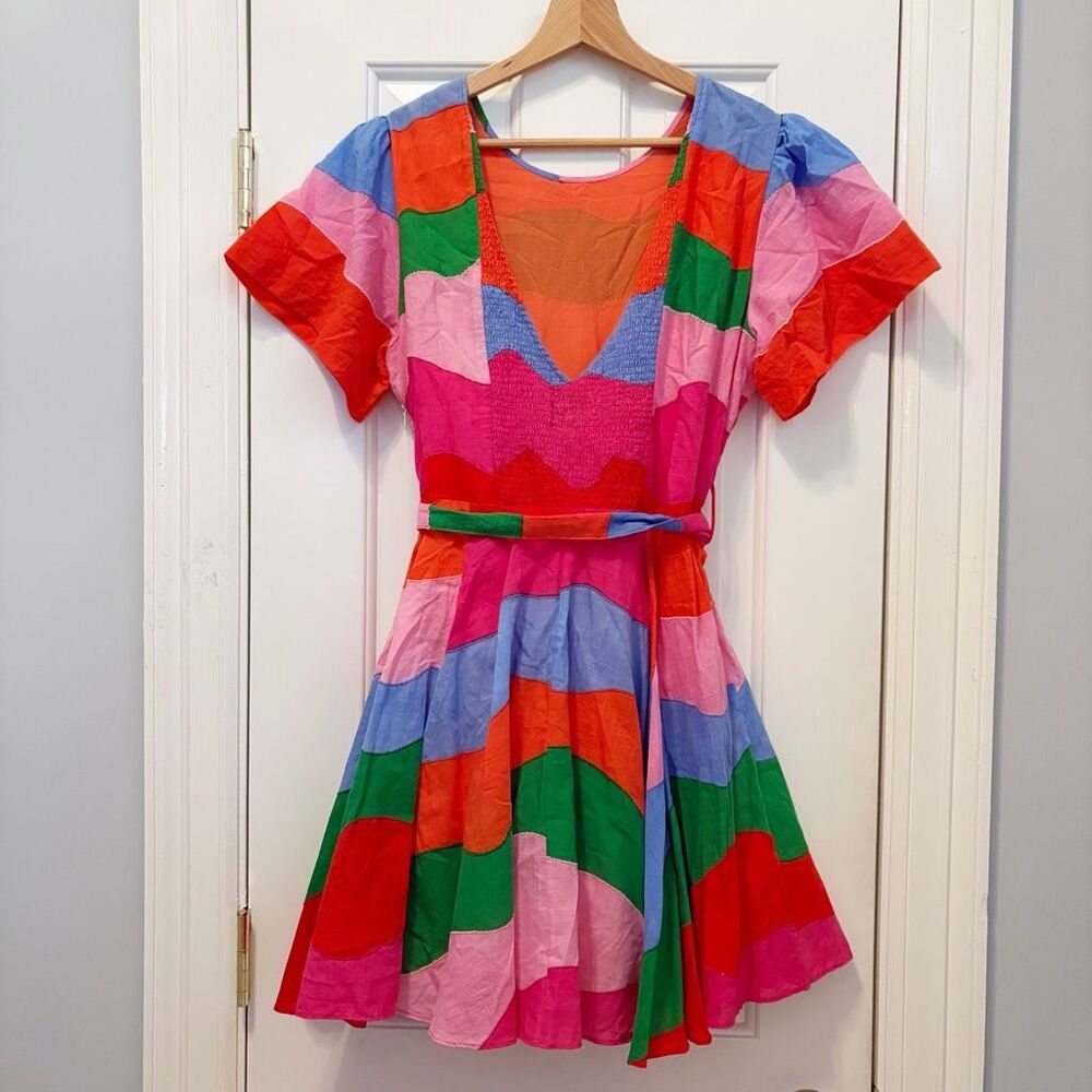 Mii Mathilda Dress Colorful Patchwork 100% Cotton Size M $395.00 - Picture 2 of 4